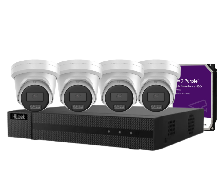HiLook IPC-T581H-MU 4K Hi-Color CCTV Kit with 4-Channel NVR + HDD | 6MP 24/7 Full-Colour Cameras | SKU: IPC-T581H-MU-KIT