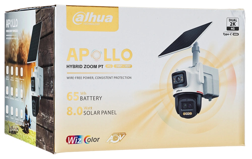 Dahua 3+3MP WizColor Hybrid-Zoom PTZ 4G Battery Solar Network Camera – DH-IPC-PTS2649C-3E3Z-4GB20