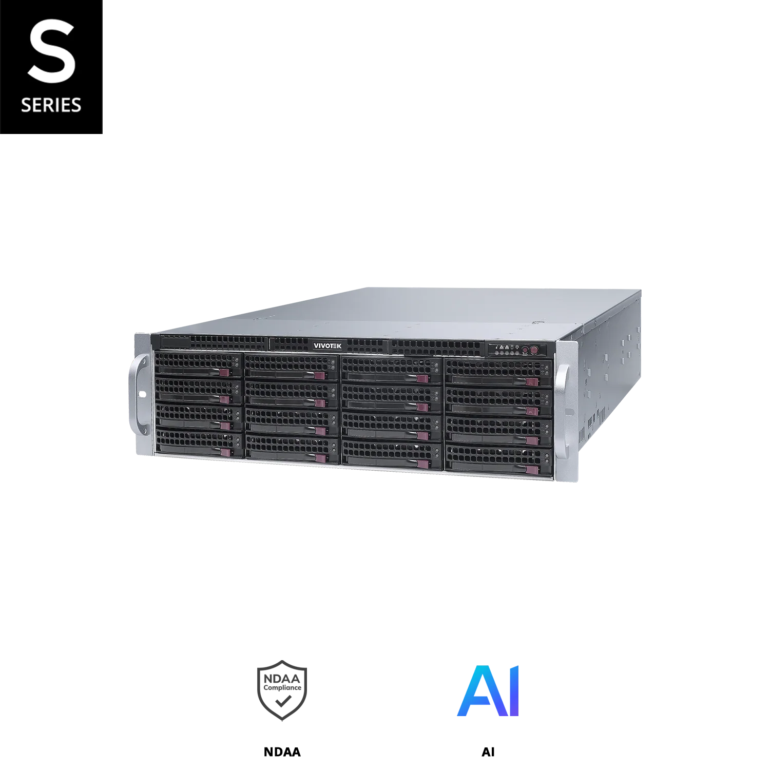 NR9682-V3 64-Channel 16-Bay Network Video Recorder Server | VSS Pro Inside | RAID 0/1/5/6/10/50/60 | 920W Redundant Power | 2.5GbE Dual LAN | 8K Display