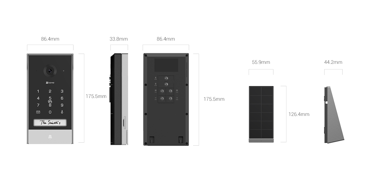 EZVIZ EP7 Smart Home Video Doorphone | Solar-Powered, 2K Video, Wi-Fi Connectivity | Easy Remote Unlock &amp; 7” Touchscreen