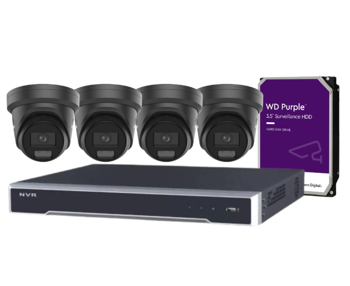 *NEW Hikvision 8MP ColorVu CCTV Kit – 4-Channel NVR DS-7604NI-M1/4P + 4x DS-2CD2387G3-LIS2UY/SL (L)(RB) Cameras, Hybrid Light, Strobe, Audio, PoE, ANZ Compliant