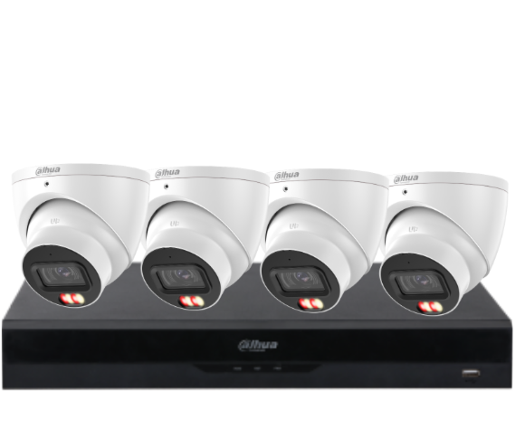 Dahua 4-Camera 6MP CCTV Kit with 4-Channel PoE AI NVR, IPC-HDW3667EM-S-IL-ANZ WizSense Network Cameras + HDD | Complete Surveillance Solution