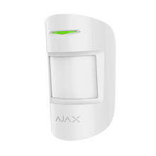 Ajax MotionProtect Plus wireless PIR motion detector in white or black for indoor security, with dual technology sensing.