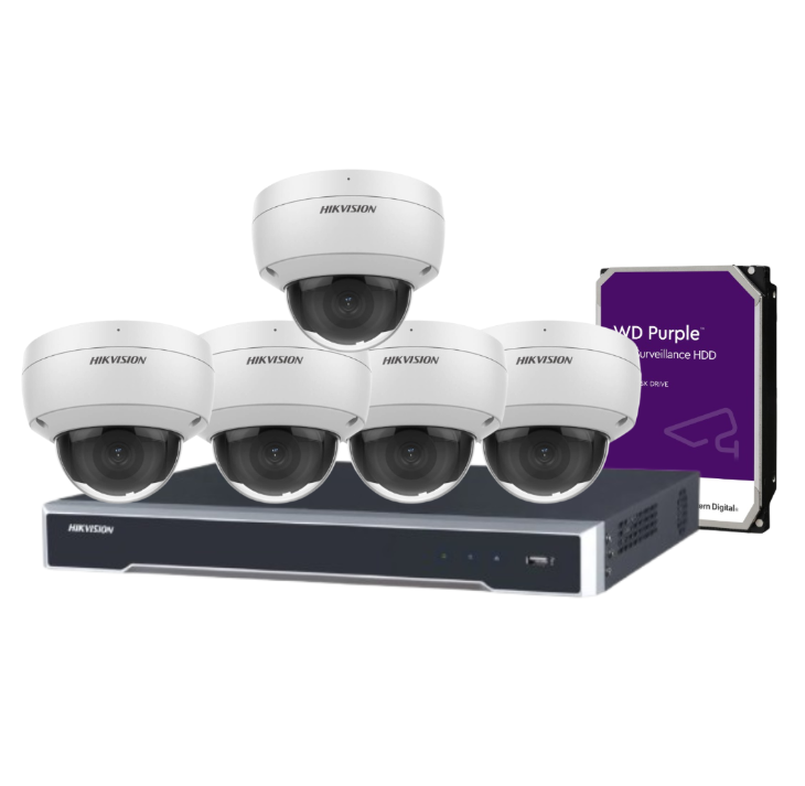 Hikvision 6MP AcuSense 8-Camera CCTV Kit with 8-Channel PoE NVR | DS-2CD2166G2-ISU Cameras + DS-7608NI-M2/8P 8K Recorder + HDD | IP67 IK10 | AI Detection + Audio
