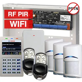 BOSCH Solution 6000 Premium Wireless Alarm Kit – CC615PB IP Panel + CP737B WiFi Prox LCD Keypad + 3x RFPR-12 PIRs + RFRC-STR2 Receiver + 2x HCT4UL Remotes + Siren Kit – K6000-IPW-3WPIR-PREM
