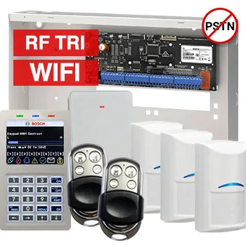 BOSCH Solution 6000 Premium Wireless Alarm Kit – CC615PB IP Panel + CP737B WiFi Prox LCD Keypad + 3x RFDL-11 Tritech Detectors + RFRC-STR2 Receiver + 2x HCT4UL Remotes + Siren Kit – K6000-IPW-3WTRI-PREM