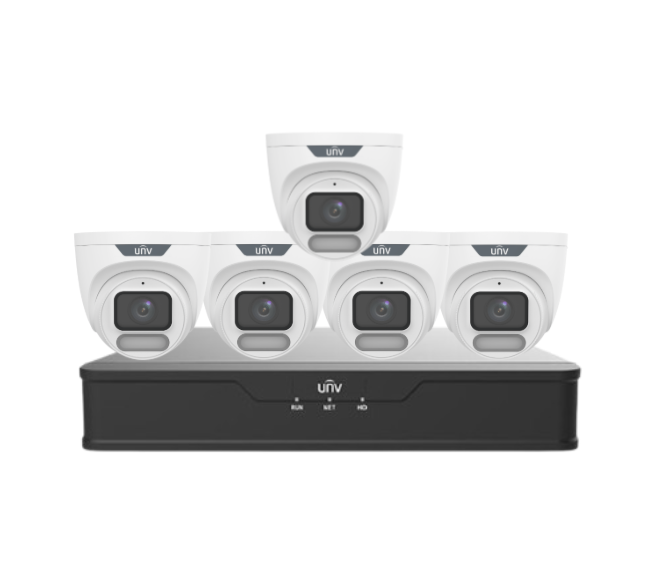 Uniview OWLVIEW 8MP 4K CCTV Kit – 8x Turret Cameras + 8-Channel PoE NVR with HDD | IPC3628LE-ADF28K-WP + NVR301-08B-P8-IQ