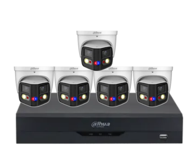 Dahua x8 8MP AI Full-Colour 180° TIOC Duo CCTV Kit with Dual-Lens WizSense Cameras, 8-Channel PoE NVR & HDD – DH-IPC-PDW3849-A180-AS-PV-ANZ-1
