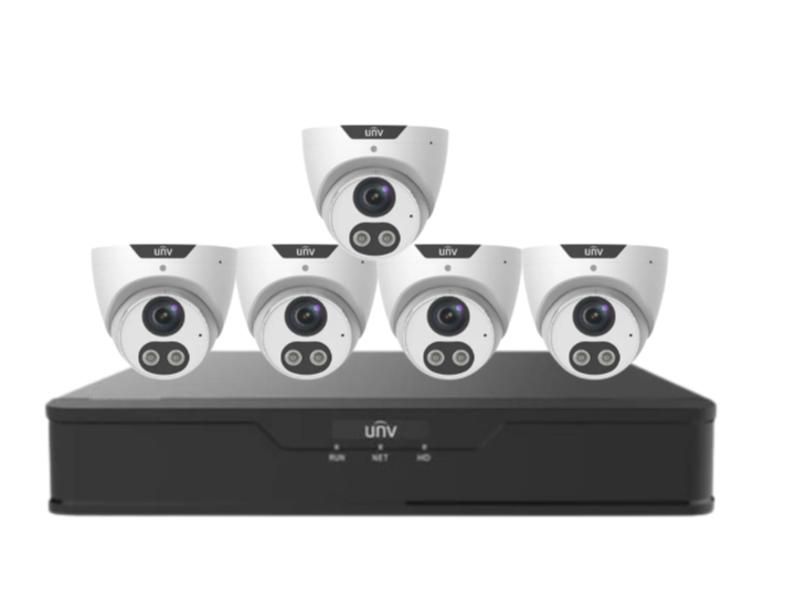 Uniview x8 5MP Tri-Guard CCTV Camera Kit with AI Smart Detection, PoE NVR, Night Vision, and HDD – IPC3615SB-ADF28KMC-I0 + NVR301-08B-P8-IQ