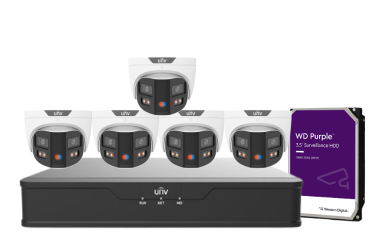 Uniview PRIME-III 8MP 180° Dual-Lens AI CCTV Kit – 8 Channel NVR + HDD – ColorHunter, Smart AI, 30m IR – SKU: IPC3K28SE-ADF28KMC-DL-I0-SED