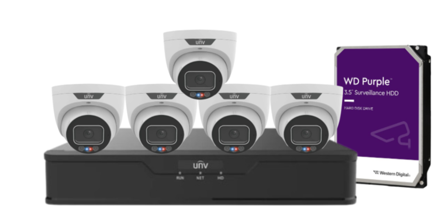 Uniview 8MP CCTV Kit – Up to x8 Cameras with 8-Channel NVR and HDD (8MP Triguard Series IPC3638SS-ADF28KMC-I )