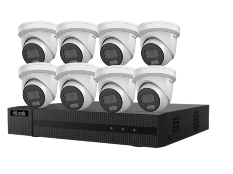 HiLook Up-To x8 6MP CCTV Kit with 8-Channel 4K NVR, IPC-T361H-MU#AUS AI Cameras, Built-In Microphone & HDD – Complete Surveillance Solution