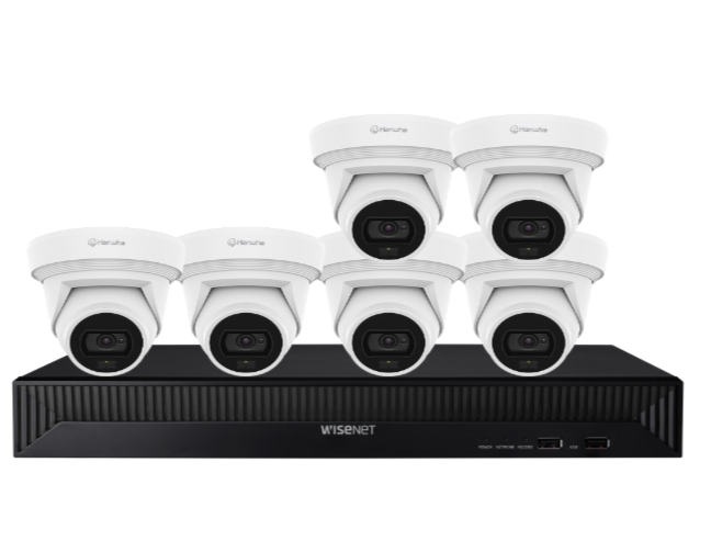 Hanwha Vision x8 Q-Core 8MP AI FlatEye Camera with 8-Channel NVR Kit – Complete 4K Surveillance Solution