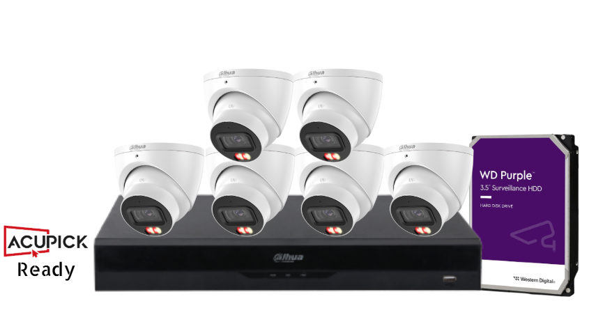 Dahua IPC-HDW3667EM-S-IL-ANZ 6MP AcuPick WizSense CCTV Kit – Up to 16 Cameras with 16CH Recorder, 8MP NVR & HDD | Smart Dual-Light Surveillance System