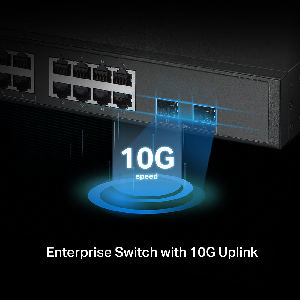 TP-Link SG3218XP-M2 – Omada 16-Port 2.5G and 2-Port 10GE SFP+ L2+ Managed Switch with 8-Port PoE+