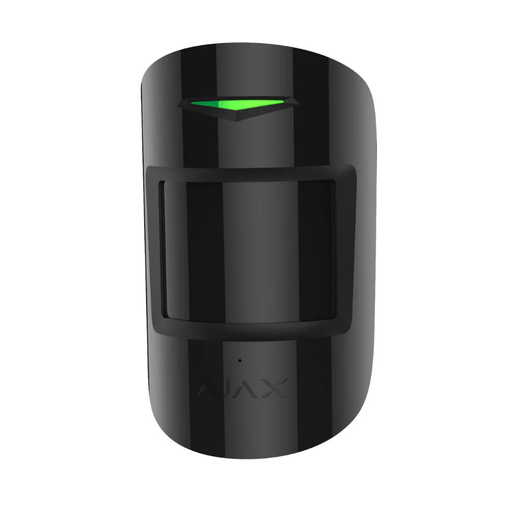 Ajax CombiProtect wireless motion and glass break detector in black, PIR and acoustic security sensor for alarm systems.