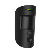 Ajax MotionCam Jeweller Wireless PIR Motion Detector in white and black, designed for alarm security systems.