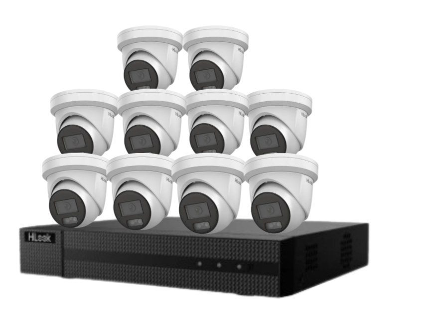 HiLook 16-Channel 6MP AI CCTV Kit with PoE NVR, HDD & Dual-Mic Turret Cameras – IPC-T361H-MU#AUS | Complete Surveillance System for Commercial & Residential Use
