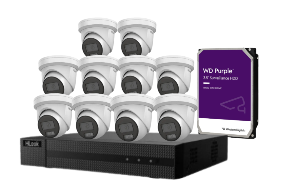 HiLook 16-Channel 6MP AI CCTV Kit with PoE NVR, HDD & Dual-Mic Turret Cameras – IPC-T361H-MU#AUS | Complete Surveillance System for Commercial & Residential Use