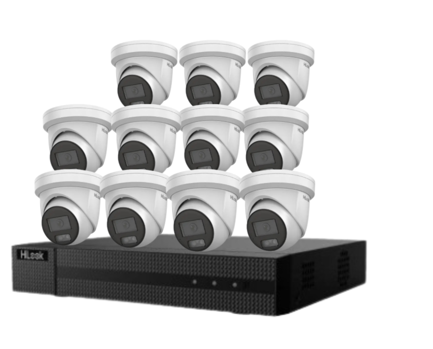 HiLook 16-Channel 6MP AI CCTV Kit with PoE NVR, HDD & Dual-Mic Turret Cameras – IPC-T361H-MU#AUS | Complete Surveillance System for Commercial & Residential Use
