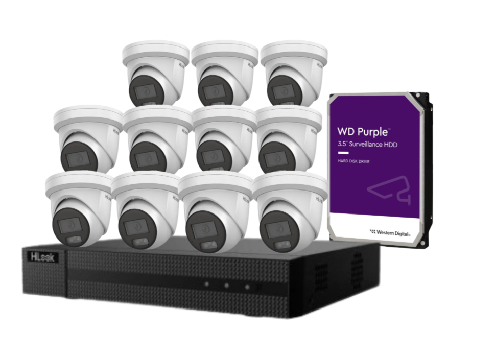 HiLook 16-Channel 6MP AI CCTV Kit with PoE NVR, HDD & Dual-Mic Turret Cameras – IPC-T361H-MU#AUS | Complete Surveillance System for Commercial & Residential Use