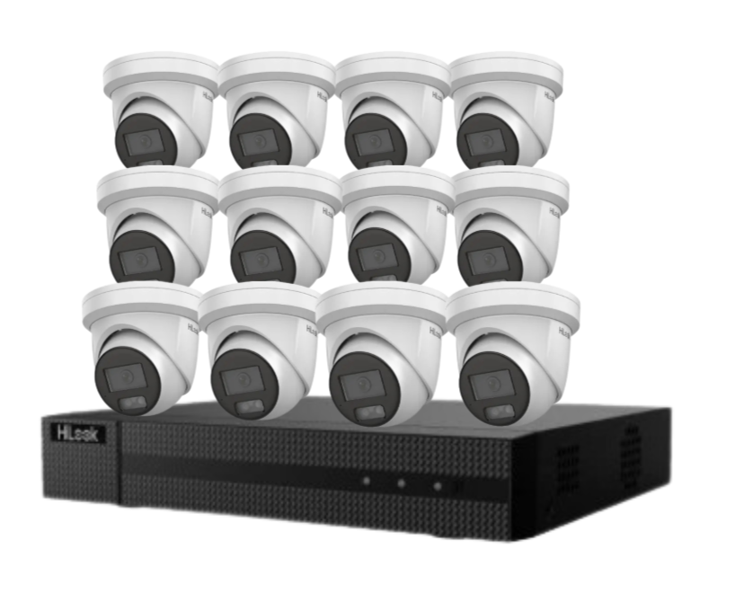 HiLook 16-Channel 6MP AI CCTV Kit with PoE NVR, HDD & Dual-Mic Turret Cameras – IPC-T361H-MU#AUS | Complete Surveillance System for Commercial & Residential Use