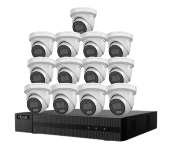 HiLook 16-Channel 6MP AI CCTV Kit with PoE NVR, HDD Dual-Mic Turret