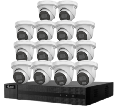 HiLook 16-Channel 6MP AI CCTV Kit with PoE NVR, HDD & Dual-Mic Turret Cameras – IPC-T361H-MU#AUS | Complete Surveillance System for Commercial & Residential Use