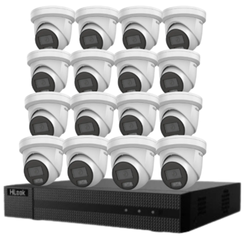 HiLook 16-Channel 6MP AI CCTV Kit with PoE NVR, HDD & Dual-Mic Turret Cameras – IPC-T361H-MU#AUS | Complete Surveillance System for Commercial & Residential Use
