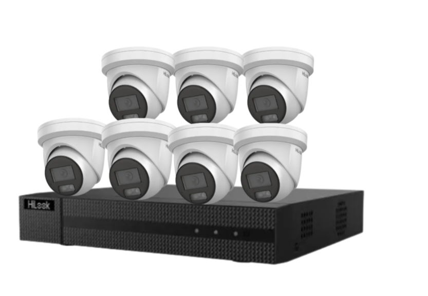 HiLook Up-To x8 6MP CCTV Kit with 8-Channel 4K NVR, IPC-T361H-MU#AUS AI Cameras, Built-In Microphone & HDD – Complete Surveillance Solution