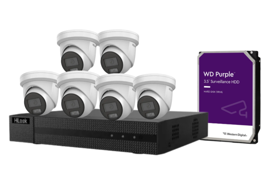 HiLook Up-To x8 6MP CCTV Kit with 8-Channel 4K NVR, IPC-T361H-MU#AUS AI Cameras, Built-In Microphone & HDD – Complete Surveillance Solution