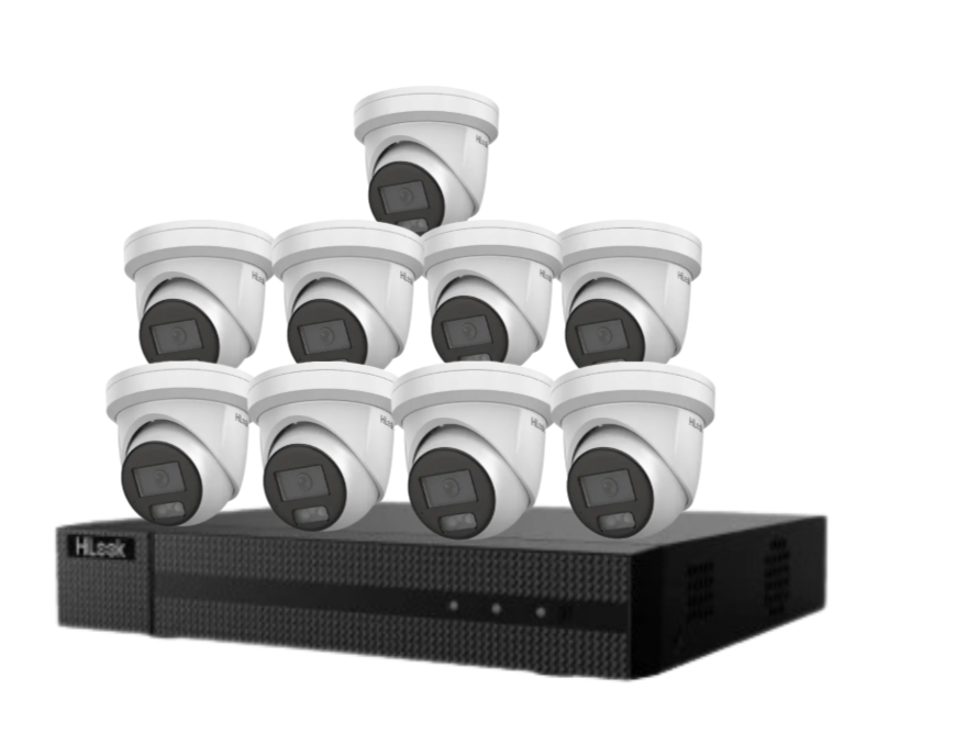 HiLook 16-Channel 6MP AI CCTV Kit with PoE NVR, HDD & Dual-Mic Turret Cameras – IPC-T361H-MU#AUS | Complete Surveillance System for Commercial & Residential Use