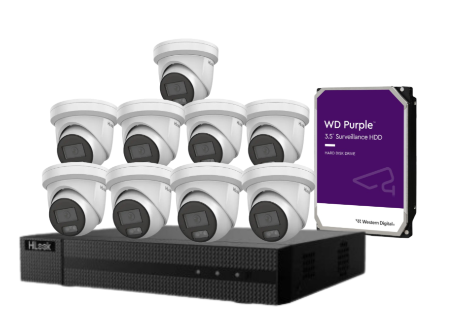 HiLook 16-Channel 6MP AI CCTV Kit with PoE NVR, HDD & Dual-Mic Turret Cameras – IPC-T361H-MU#AUS | Complete Surveillance System for Commercial & Residential Use