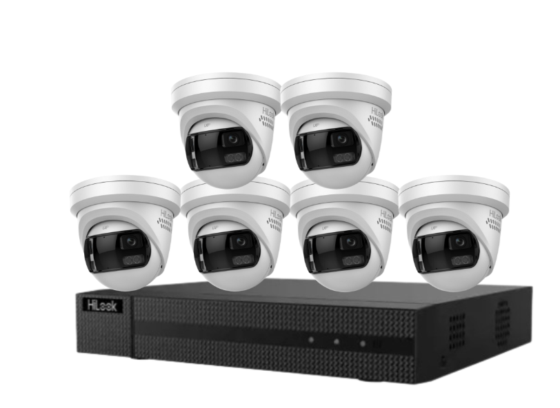 HiLook 8-Channel CCTV Kit with IPC-T289PH-MU/SL 8MP 180° Panoramic Cam