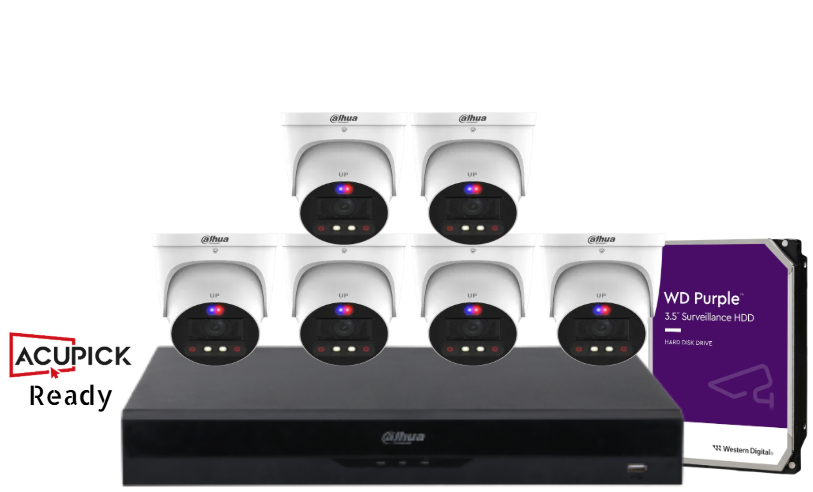 Dahua AcuPick Ready 8MP TiOC PRO Turret CCTV Kit – DH-IPC-HDW3849H-ZAS-PV-ANZ-S2 | 4/8/16 Cameras + 16CH NVR + HDD | AI Smart Surveillance System