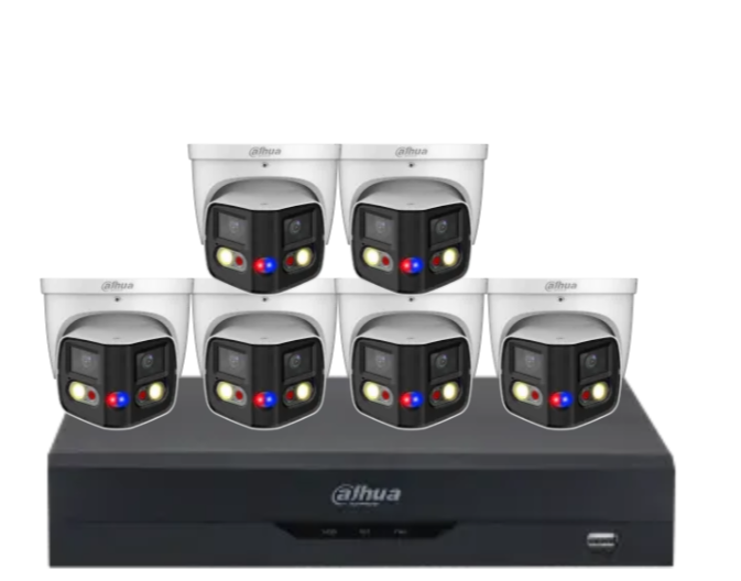 Dahua x8 8MP AI Full-Colour 180° TIOC Duo CCTV Kit with Dual-Lens WizSense Cameras, 8-Channel PoE NVR & HDD – DH-IPC-PDW3849-A180-AS-PV-ANZ-1