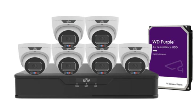 Uniview 8MP CCTV Kit – Up to x8 Cameras with 8-Channel NVR and HDD (8MP Triguard Series IPC3638SS-ADF28KMC-I )