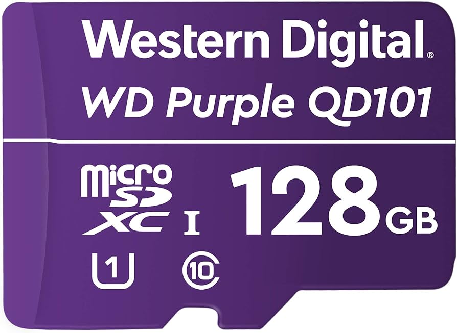 WESTERN DIGITAL, Purple Surveillance 128GB MicroSD Surveillance SD Card