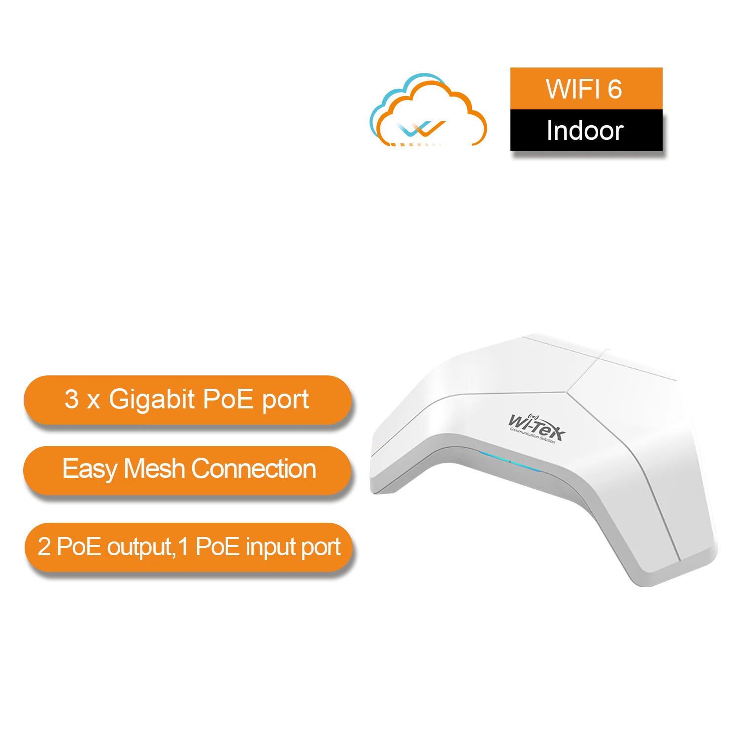 WI-AP719MP Wi-Tek Gigabit Wi-Fi 6 Wireless Indoor Mesh Access Point