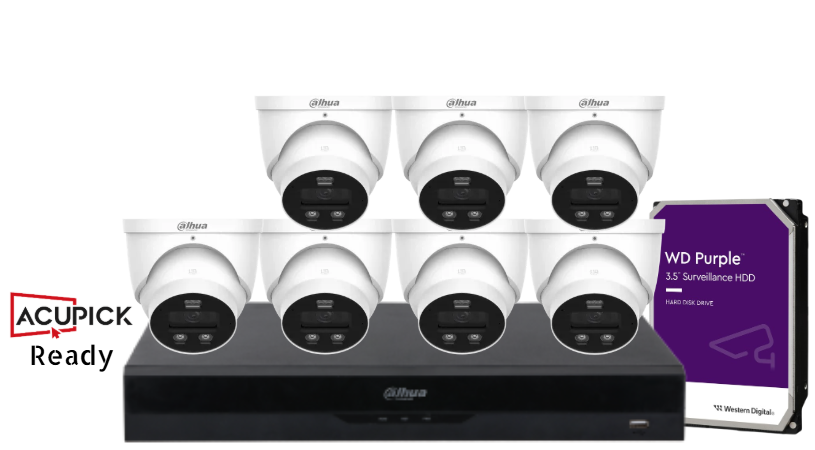 Dahua AcuPick Ready 8MP Starlight CCTV Kit – DH-IPC-HDW3867EM-S-IL-ANZ | 4/8/16 Fixed Turret Cameras + 16CH AI NVR + HDD | Advanced WizSense IP Surveillance System