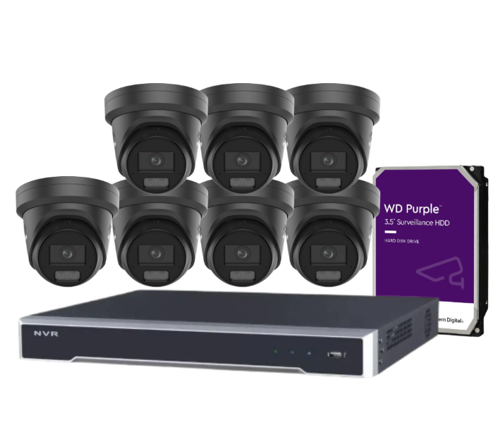 Hikvision 8-Channel CCTV Kit with 6MP ColorVu Smart Cameras, 8K NVR, Hybrid Light, Audio & Alarm – White/Black (DS-2CD2367G3-LIS2UY/SL-2)
