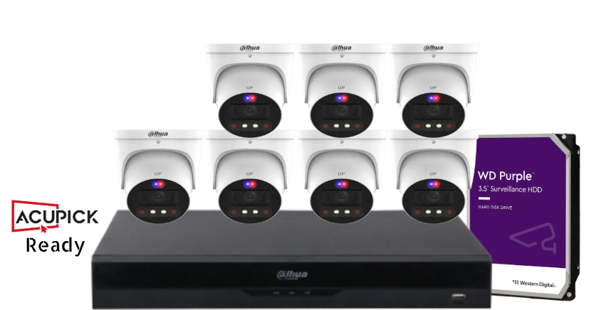 Dahua AcuPick Ready 8MP TiOC PRO Turret CCTV Kit – DH-IPC-HDW3849H-ZAS-PV-ANZ-S2 | 4/8/16 Cameras + 16CH NVR + HDD | AI Smart Surveillance System