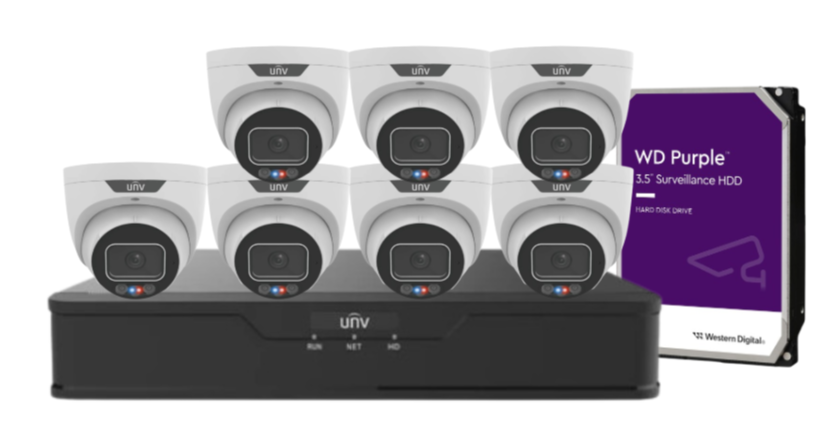 Uniview x8 6MP Triguard CCTV Kit with 8-Channel NVR and HDD IPC3636SS-ADF28KMC-I1