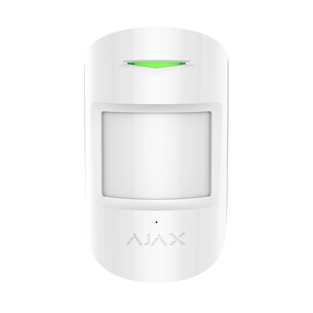 Ajax CombiProtect wireless motion and glass break detector in white or black, PIR and acoustic security sensor for alarm systems.