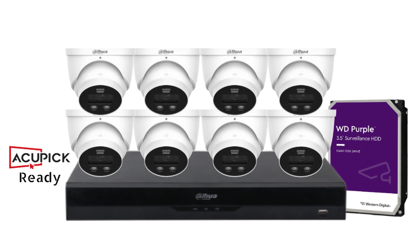 Dahua AcuPick Ready 8MP Starlight CCTV Kit – DH-IPC-HDW3867EM-S-IL-ANZ | 4/8/16 Fixed Turret Cameras + 16CH AI NVR + HDD | Advanced WizSense IP Surveillance System