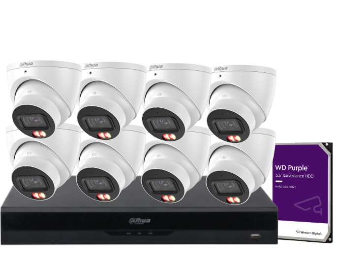 Dahua 8-Camera 6MP CCTV Kit with 8-Channel PoE AI NVR, IPC-HDW3667EM-S-IL-ANZ WizSense Network Cameras + HDD | Smart Surveillance for ANZ