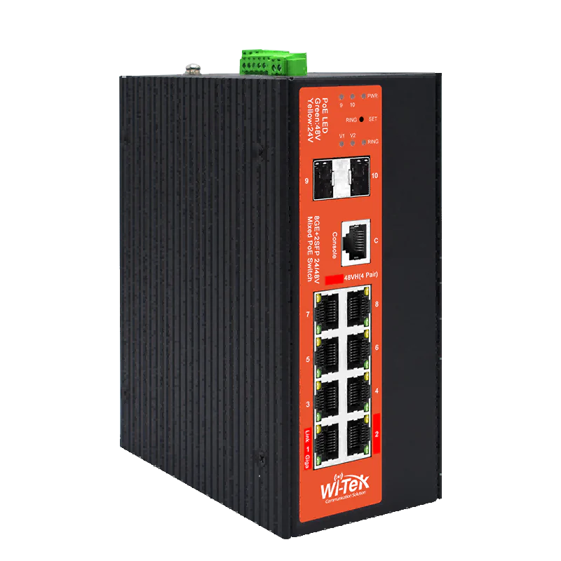 Wi-Tek WI-PMS310GF-Alien-I V2 Boost Voltage DC12V to 24/48V PoE Switch