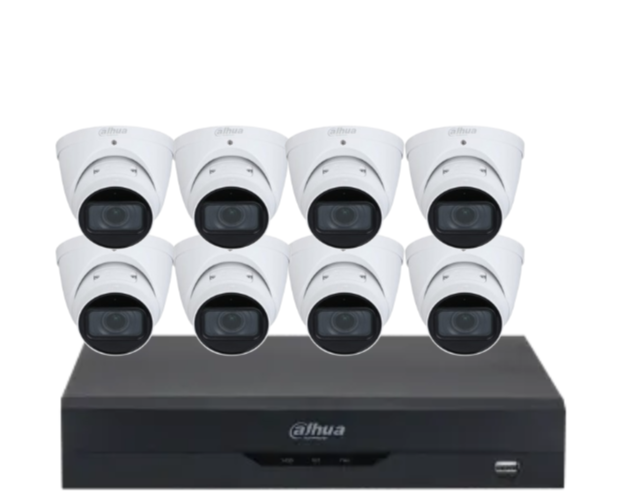 Dahua x8 4MP AI CCTV Kit with 8-Channel WizSense NVR, Vari-Focal Eyeball Cameras & HDD – IPC-HDW3441T-ZAS + DHI-NVR4108HS-8P-AI/ANZ