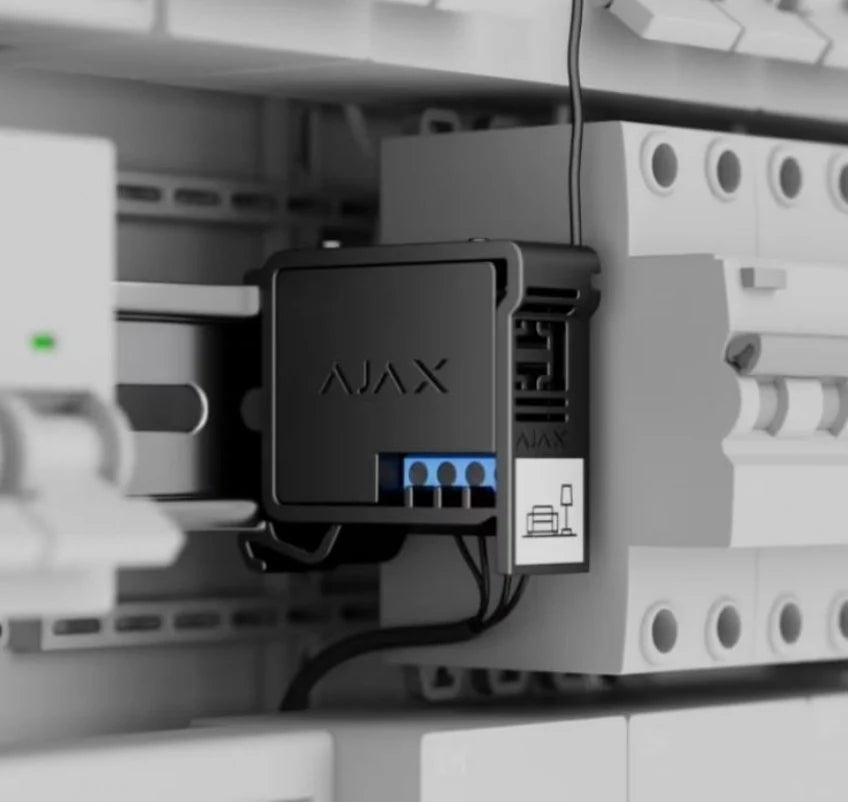 AJAX DIN Holder Black Mounting Bracket for Relay Devices – 35mm DIN Rail | AJAX#40696