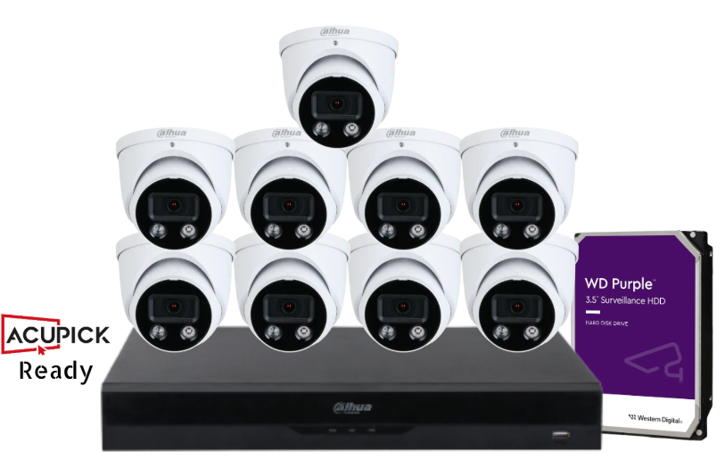 Dahua 6MP TiOC 3.0 AI AcuPick CCTV Kit – 16 Channel NVR upto x4 - x16 Cameras + HDD – Full-Color, Active Deterrence – SKU: DH-IPC-HDW3649H-AS-PV-ANZ-S2